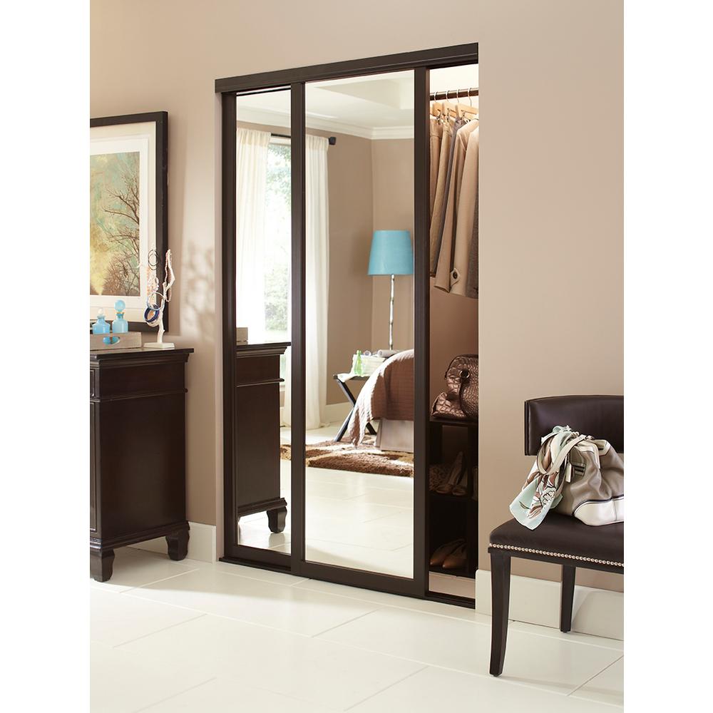 Wood Framed Mirror Sliding Closet Doors Mirror Ideas