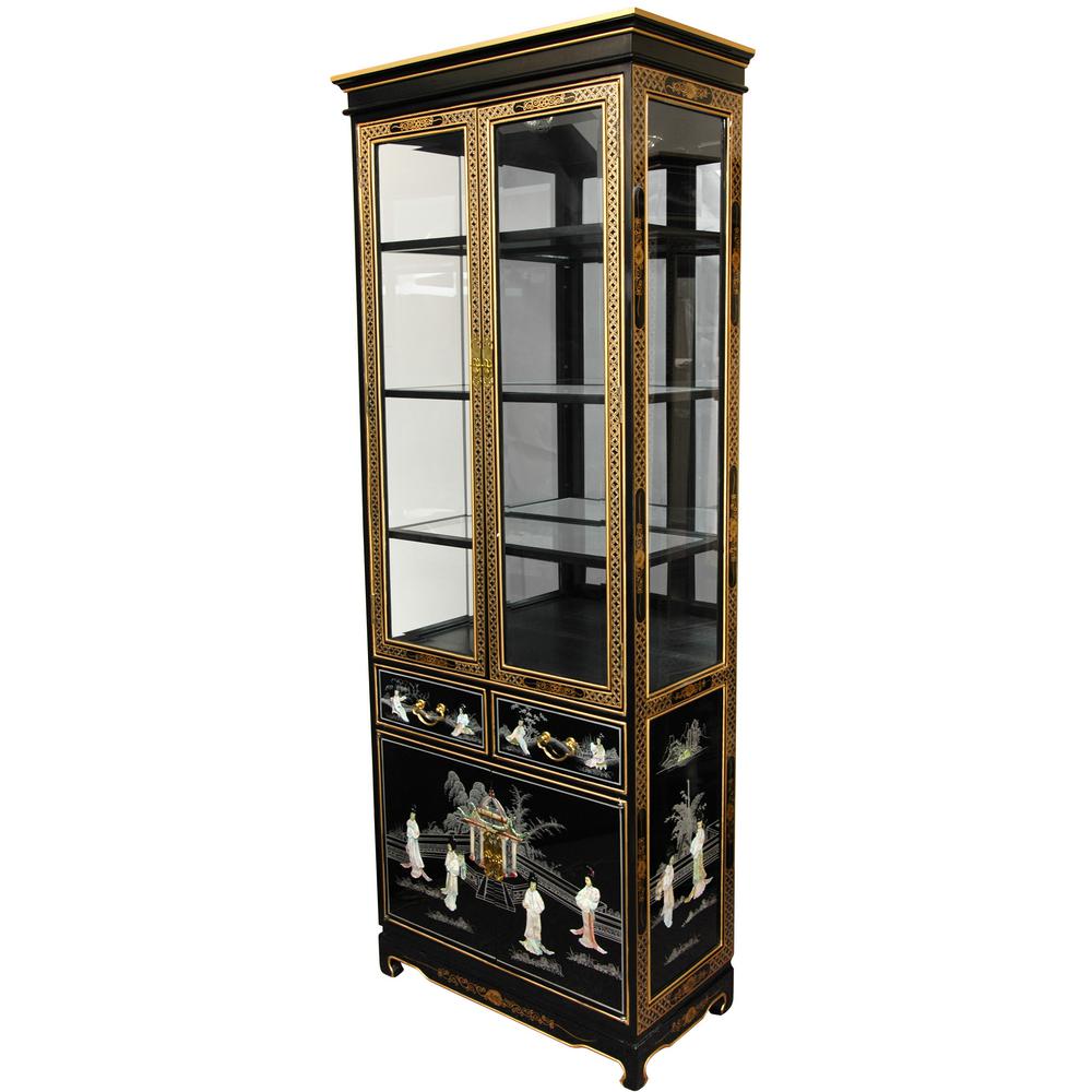 Oriental Furniture Black Mother Of Pearl Las Oriental Furniture Black Mother Of Pearl Las Lacquer Curio Cabinet