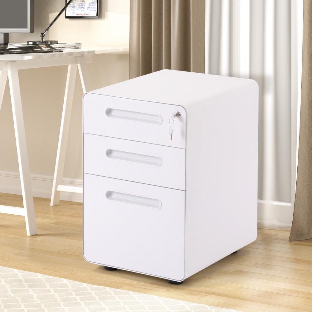 Modern White Vertical File Cabinets Home Office Furniture