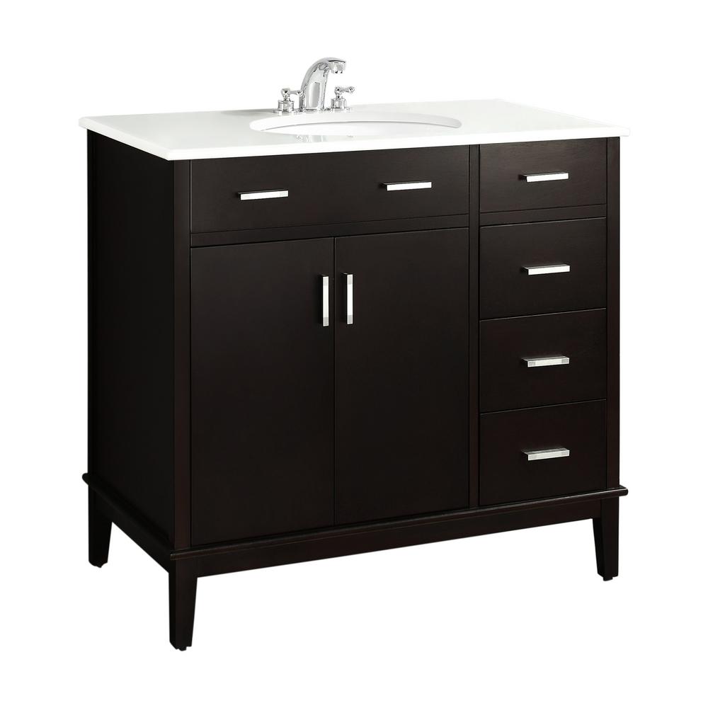Simpli Home Urban Loft 36 in. Bath Vanity in Dark Espresso ...