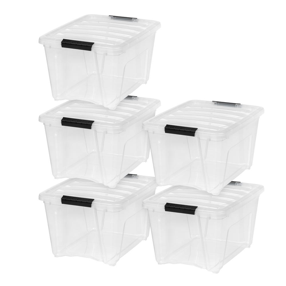 clear stack storage bins