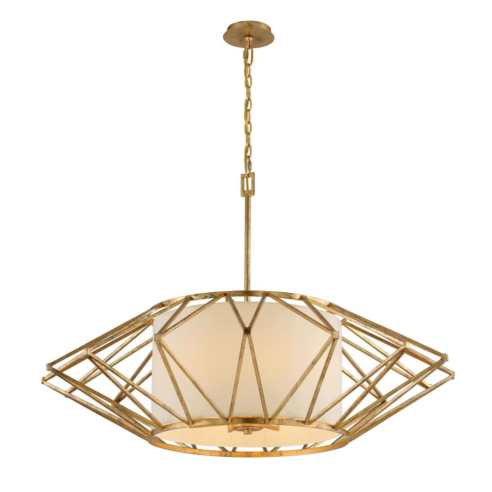 Troy Lighting Calliope 8 Light Rustic Gold Leaf Pendant