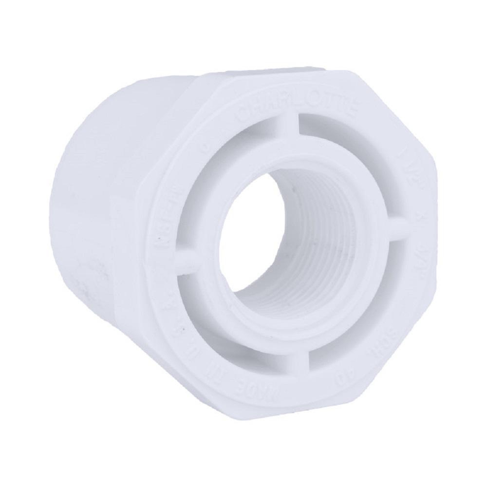 Charlotte Pipe 1 1 2 In X 3 4 In Pvc Sch 40 Reducer Bushing Pvchd The Home Depot