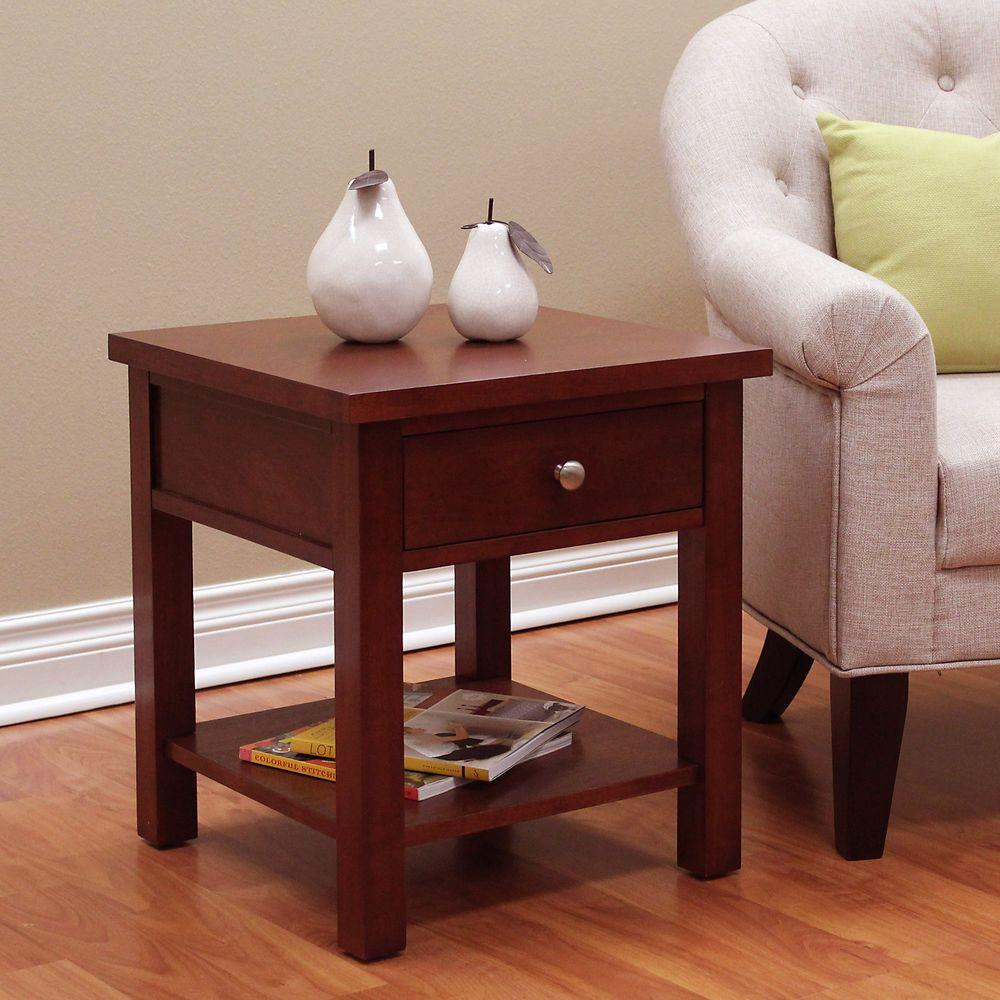 Donnieann Oakdale Cherry End Table 602483 The Home Depot