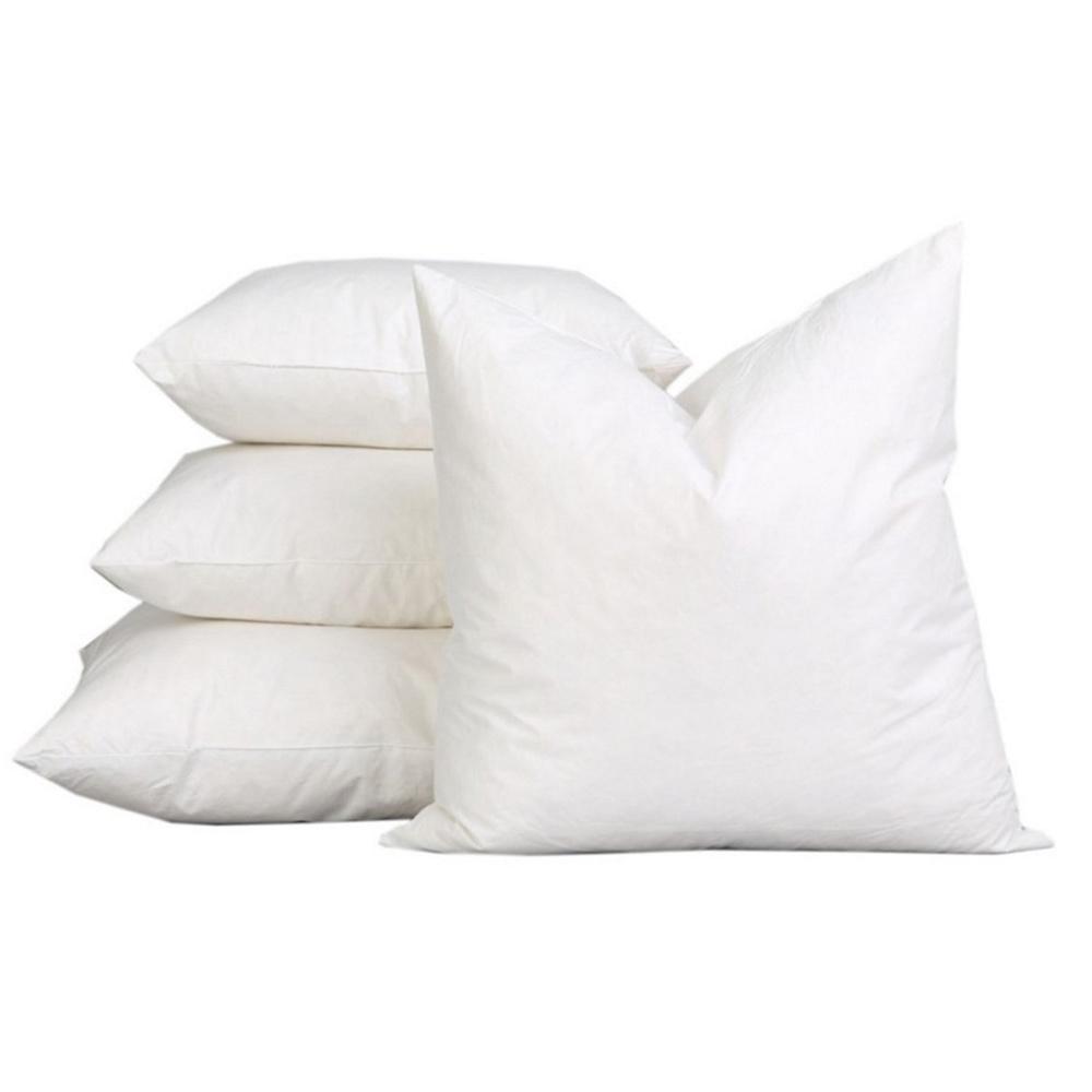 White Solid Down Alternative 12 In X 24 In Throw Pillow Set Of