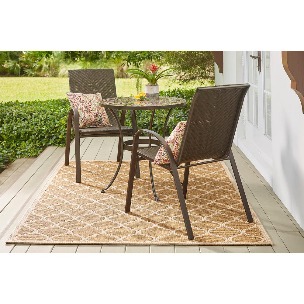 Small Outdoor Patio Dining Table Backyard Furniture Heavy Duty Ceramic Tile Top