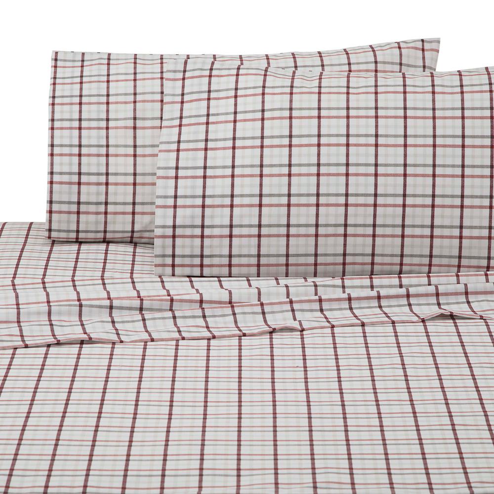 Izod Carter Plaid 4 Piece Grey Red Cotton Poly Full Sheet Set Izod Carter Plaid 4 Piece Grey Red Cotton Poly Full Sheet Set 028828315472 The Home Depot