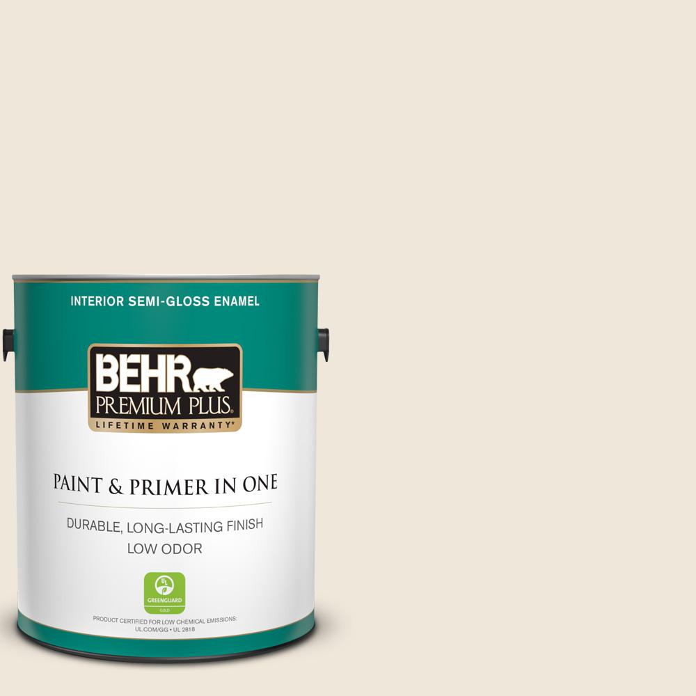 BEHR PREMIUM PLUS 1 gal. ORW12 Mourning Dove SemiGloss Enamel Low