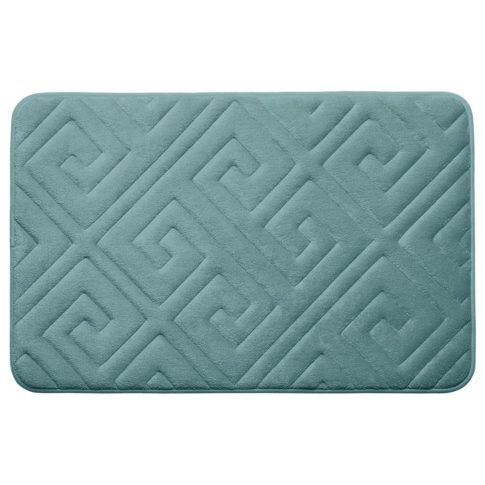 Caicos Marine Blue 20 in. x 32 in. Memory Foam Bath MatYMB003630 The Home Depot
