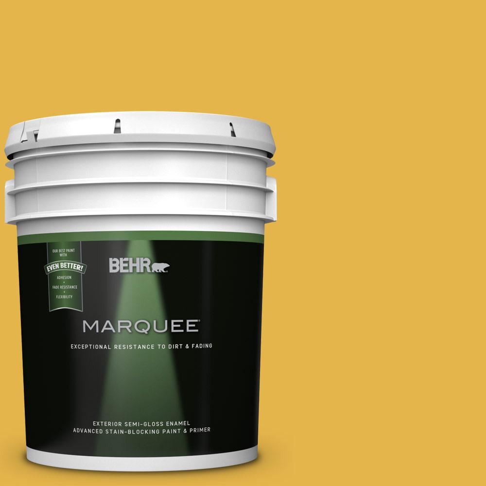 BEHR MARQUEE 5gal. 360D6 Yellow Gold SemiGloss Enamel Exterior Paint545305 The Home Depot