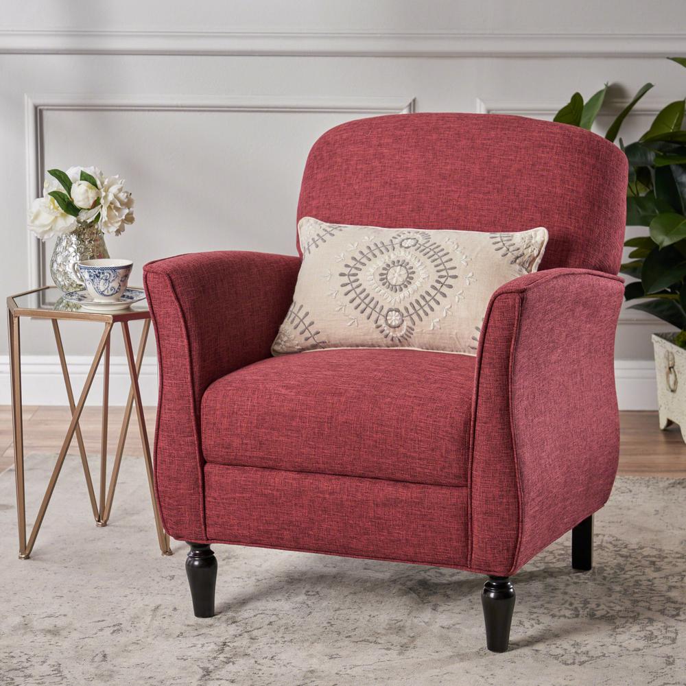 Noble House Swainson Traditional Cranberry Tweed Fabric Armchair-53768 ...