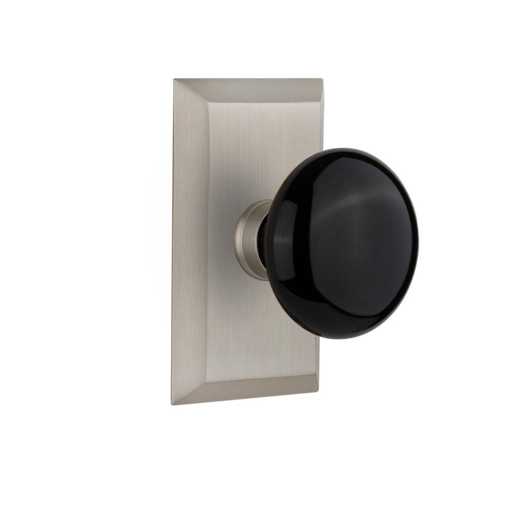 Nostalgic Warehouse Studio Plate 23/8 in. Backset Satin Nickel Privacy
