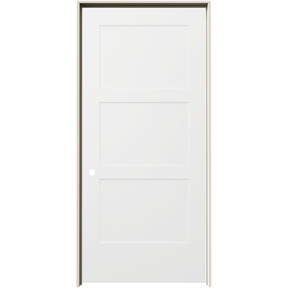 JELD-WEN 36 In. X 80 In. Birkdale White Paint Right-Hand Smooth Solid ...