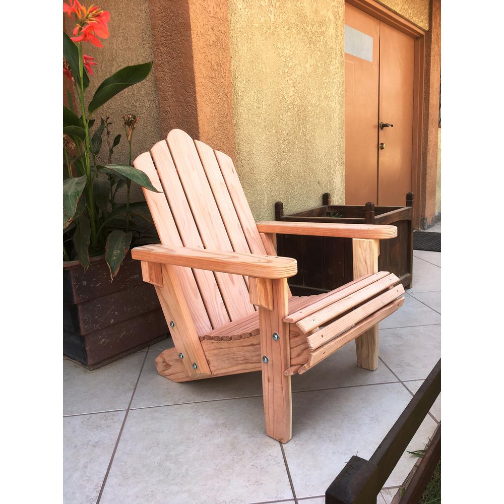 Best Redwood Outdoor Natural Unfinished Redwood Adirondack Chair Adchb Ns The Home Depot