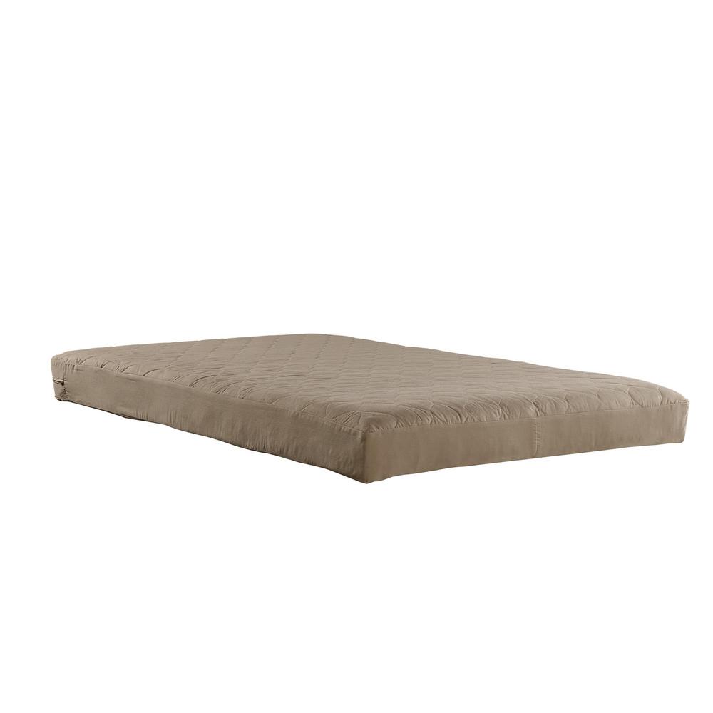 DHP Dana 6 in. Soft/Medium Thermobonded High Density Polyester Fill Smooth Top Quilted Tan Twin Mattress