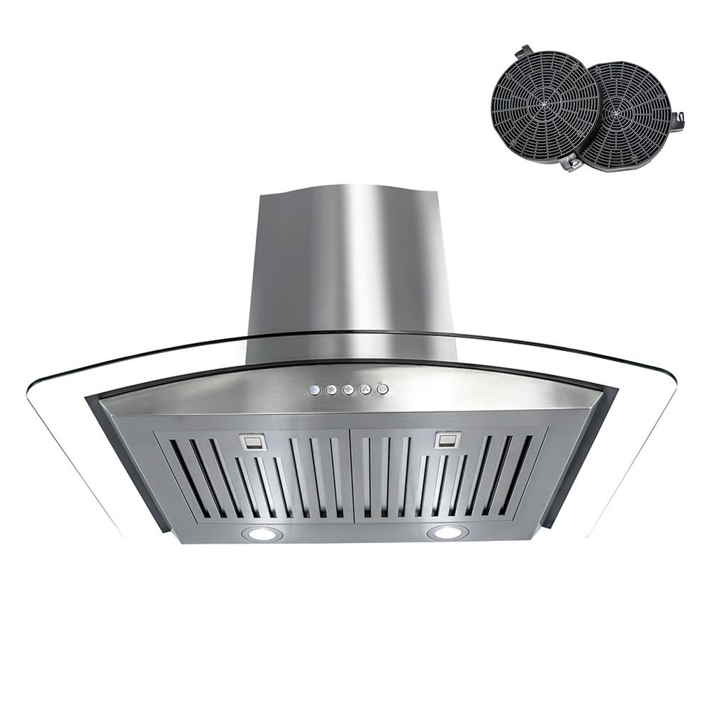 Cosmo 30 In Ductless Wall Mount Range Hood Stainless Steel Ductless Wall Mount Range Hood In Stainless Steel Silver With