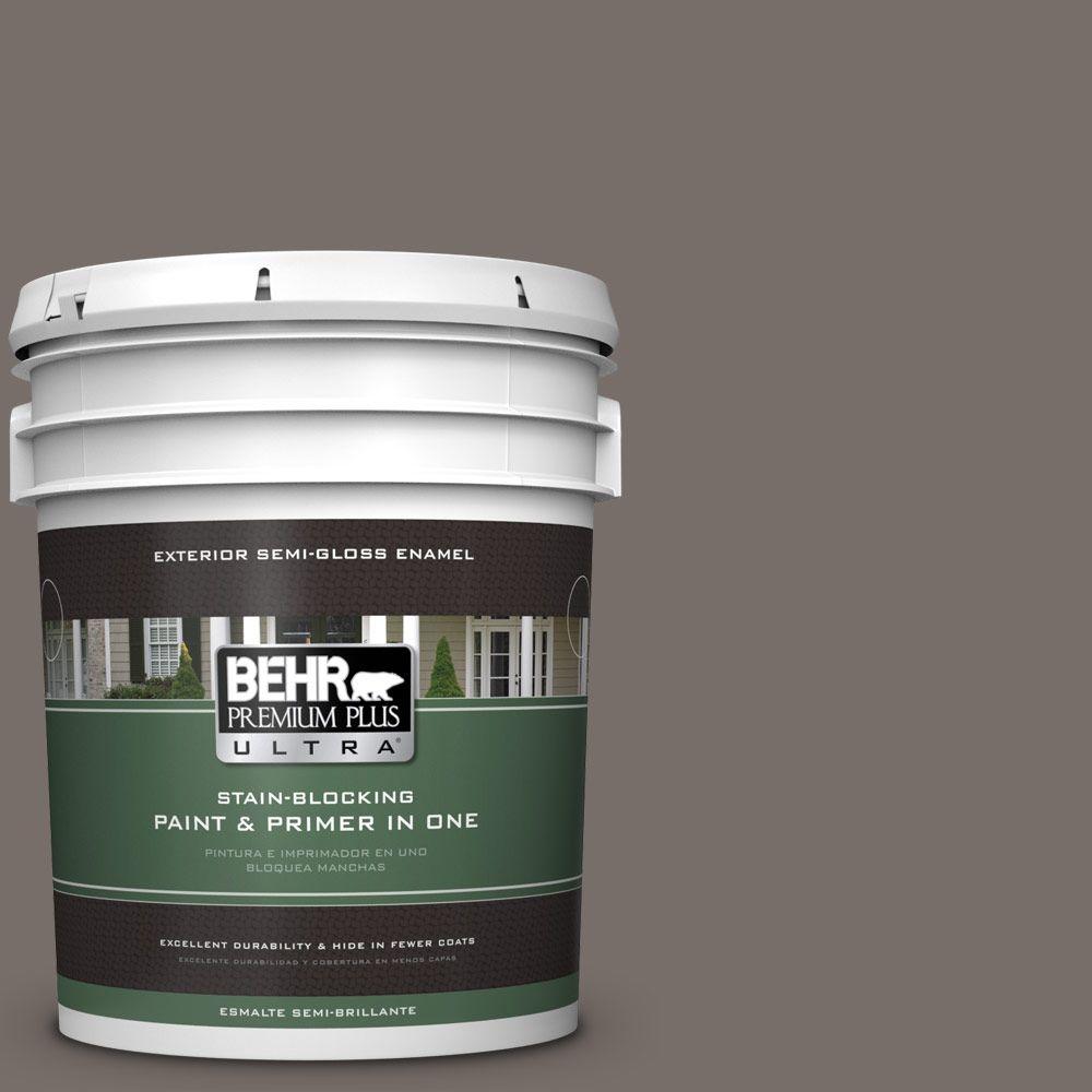BEHR Premium Plus Ultra 5gal. BNC37 Gray Owl SemiGloss Enamel