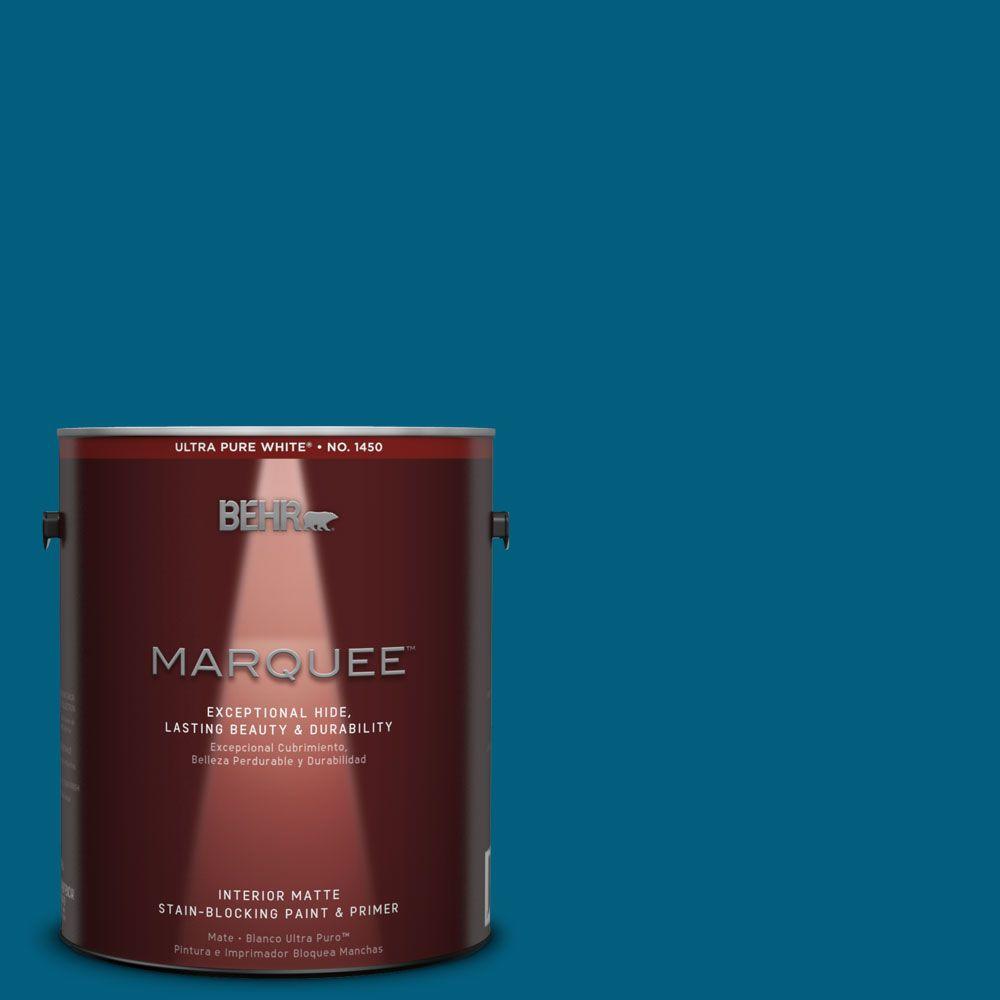 BEHR MARQUEE 1 gal. MQ562 Blue Edge OneCoat Hide Matte Interior Paint145301 The Home Depot