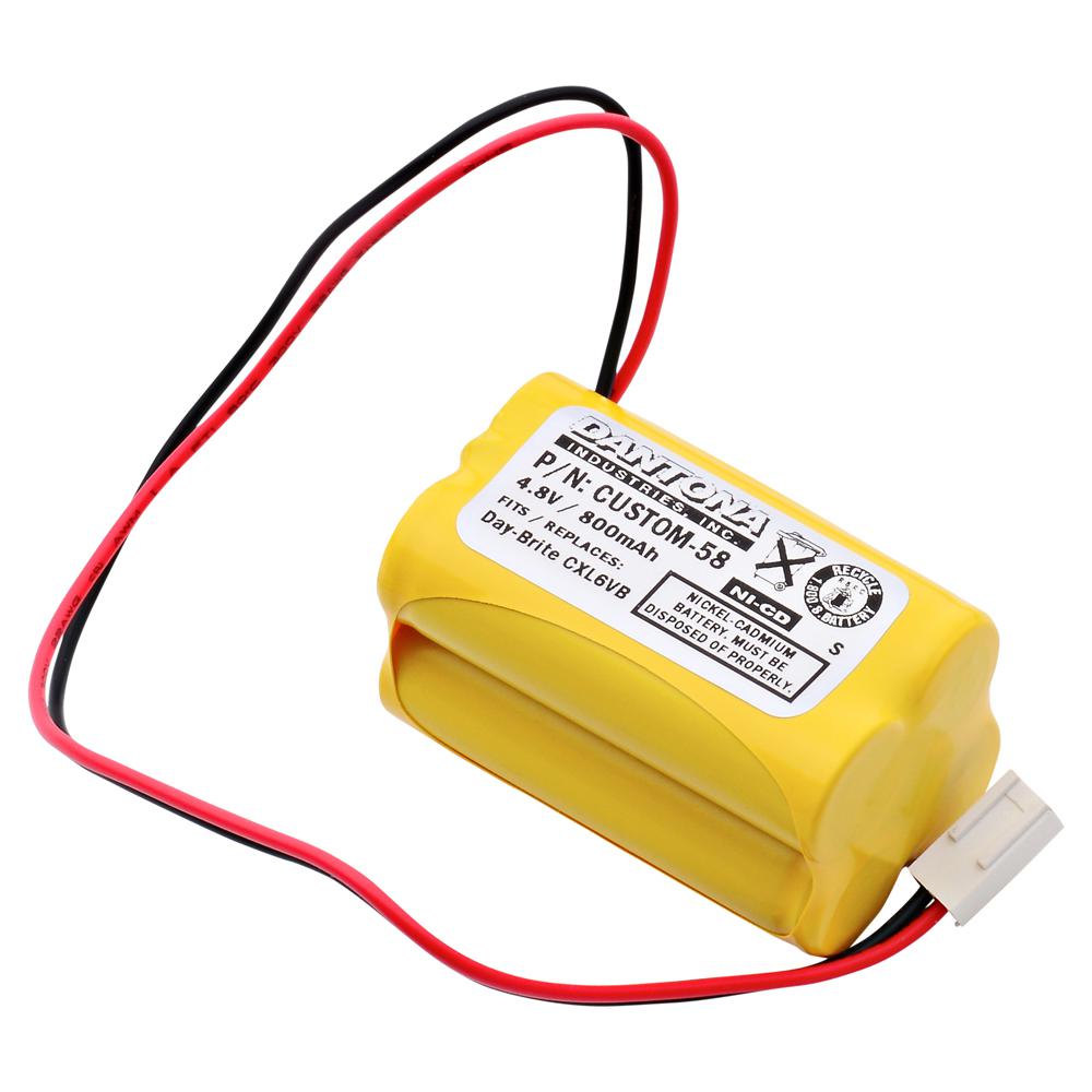 Dantona 4 8 Volt 800 Mah Ni Cd Battery For Day Brite Cxl6vb Emergency Lighting Dantona 4 8 Volt 800 Mah Ni Cd Battery For Day Brite Cxl6vb Emergency Lighting