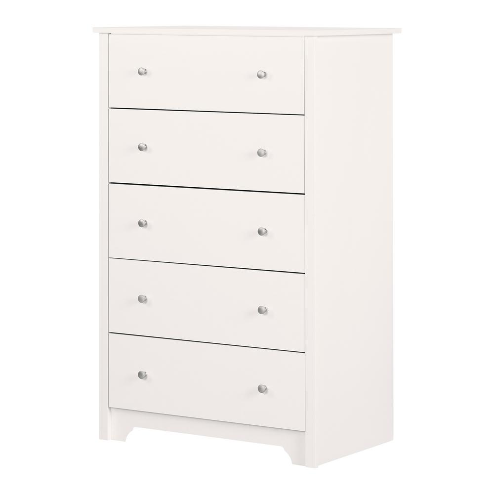 South Shore Vito 1 Drawer Nightstand In Pure White 3150062 The Home Depot