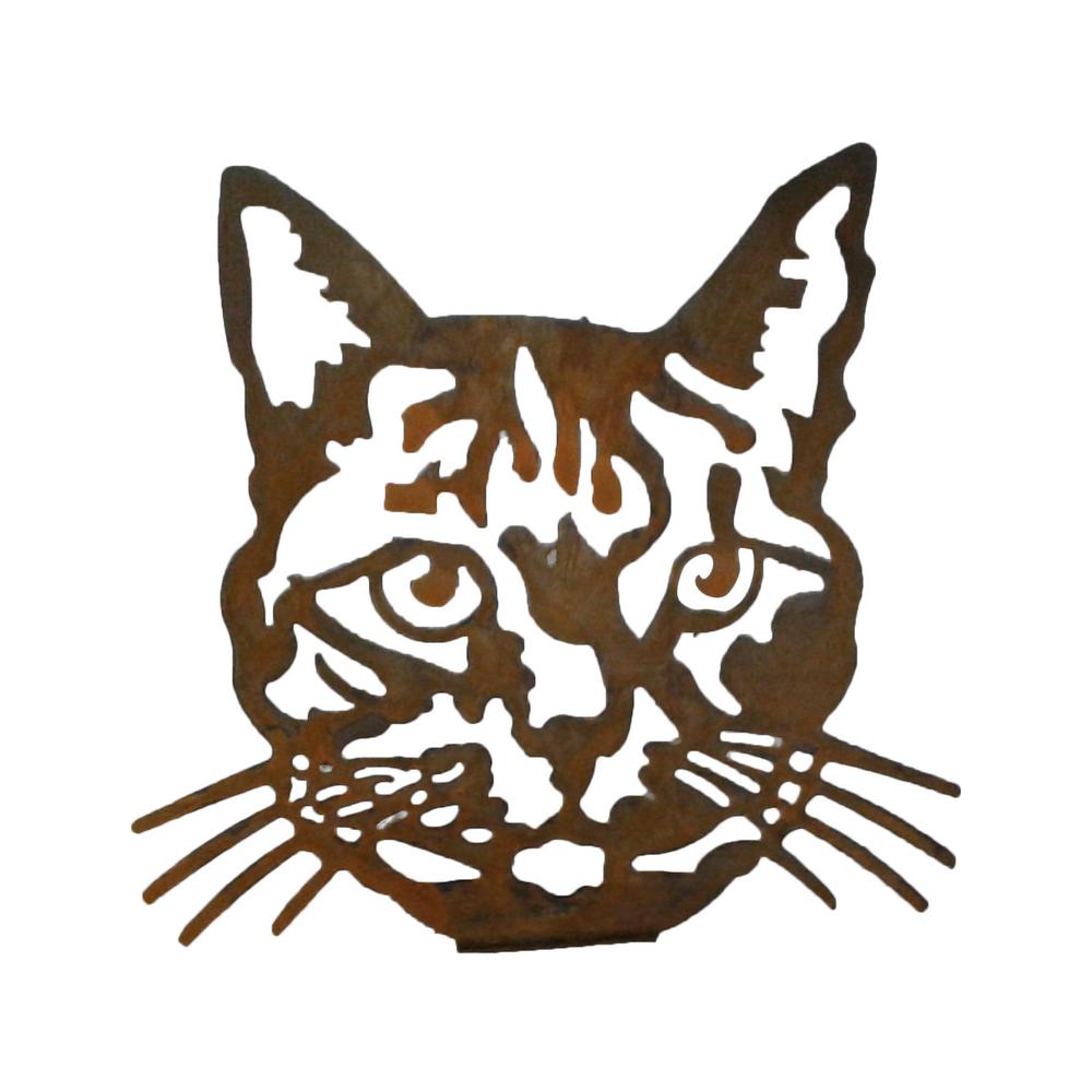 Download 6 in. Tall Brownish Red Metal Rustic Look Rust Cat Face ...