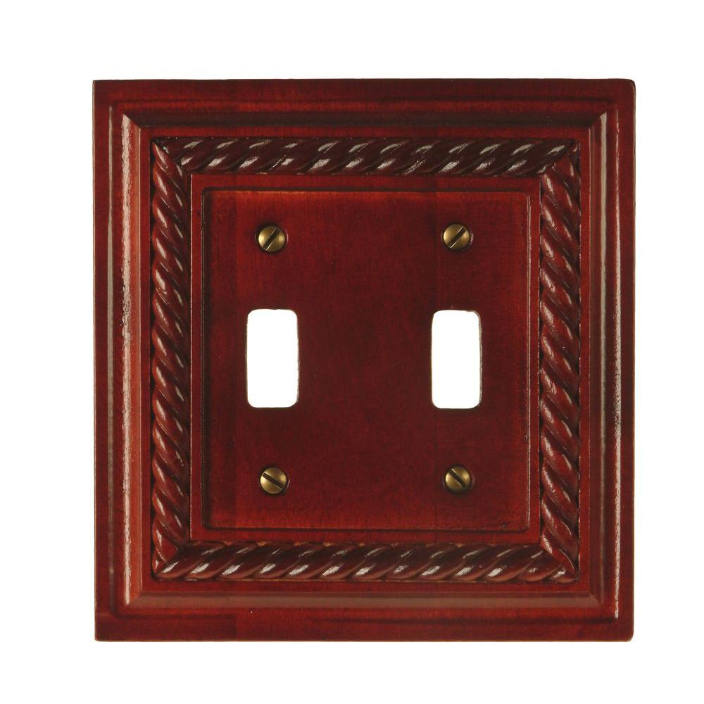 Amerelle Rope 2 Toggle Wall Plate - Mahogany-4011TTM - The Home Depot