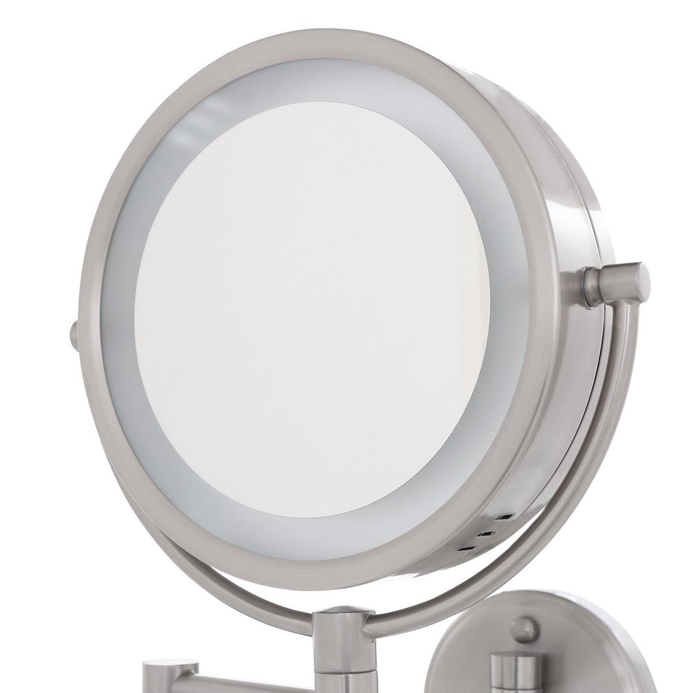 Jerdon 11 In X 14 Lighted Wall Makeup Mirror Nickel
