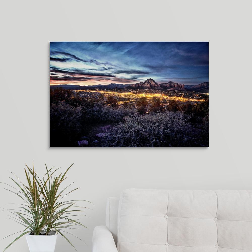 Greatbigcanvas View From Above Sedona Arizona At Dusk By Scott Stulberg Canvas Wall Art 2017143 24 30x20 The Home Depot