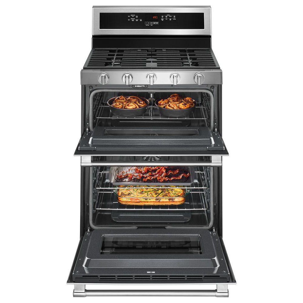 Maytag 6 0 Cu Ft Double Oven Gas Range With True Convection Oven