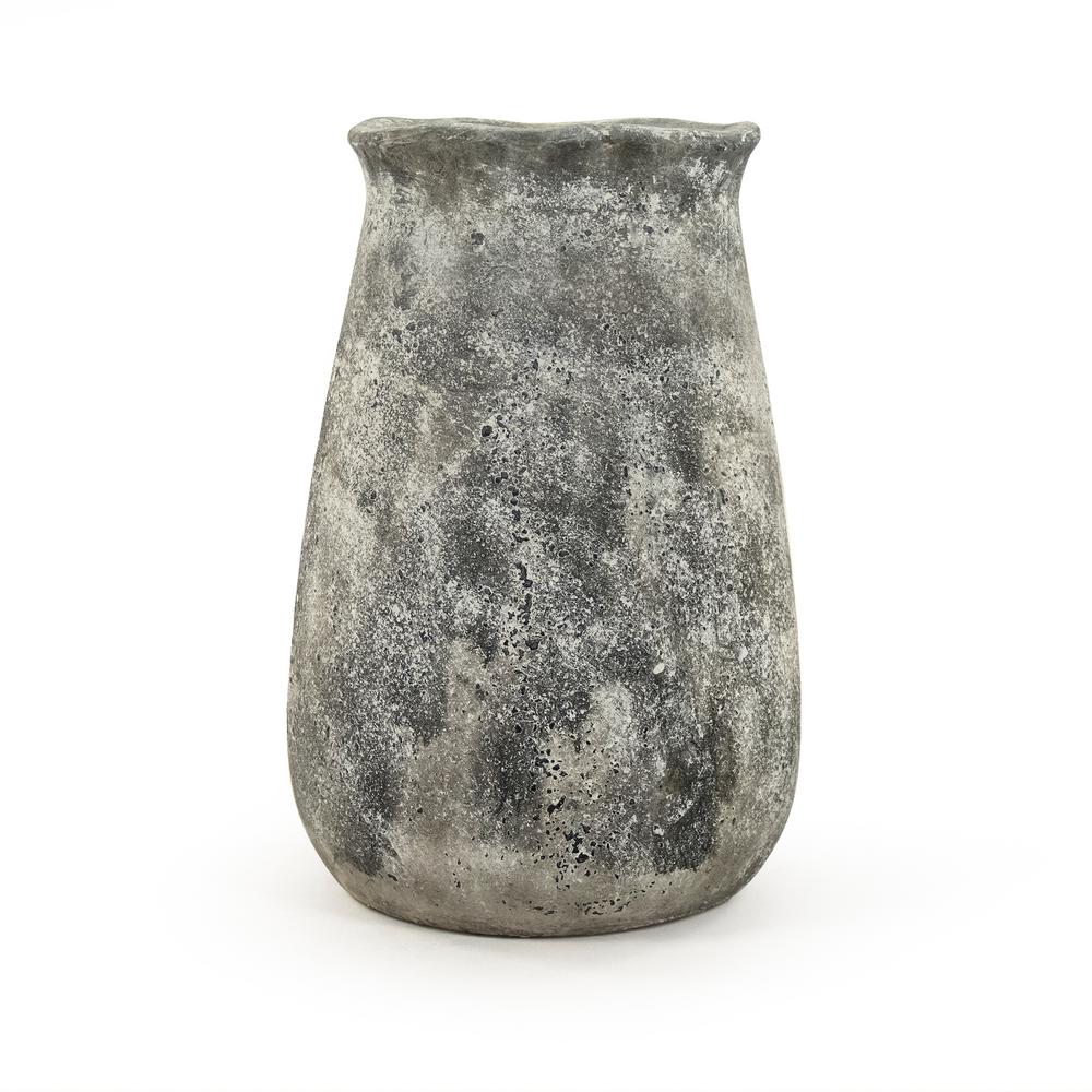 Zentique Terracotta Distressed Grey Small Decorative Vase 9801S A866