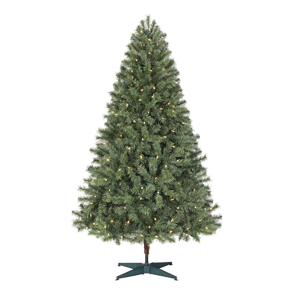 Home Accents Holiday 6.5 ft. Festive Pine Pre-Lit Artificial Christmas Tree with 250 Color Changing LED Lights and 3 Functions