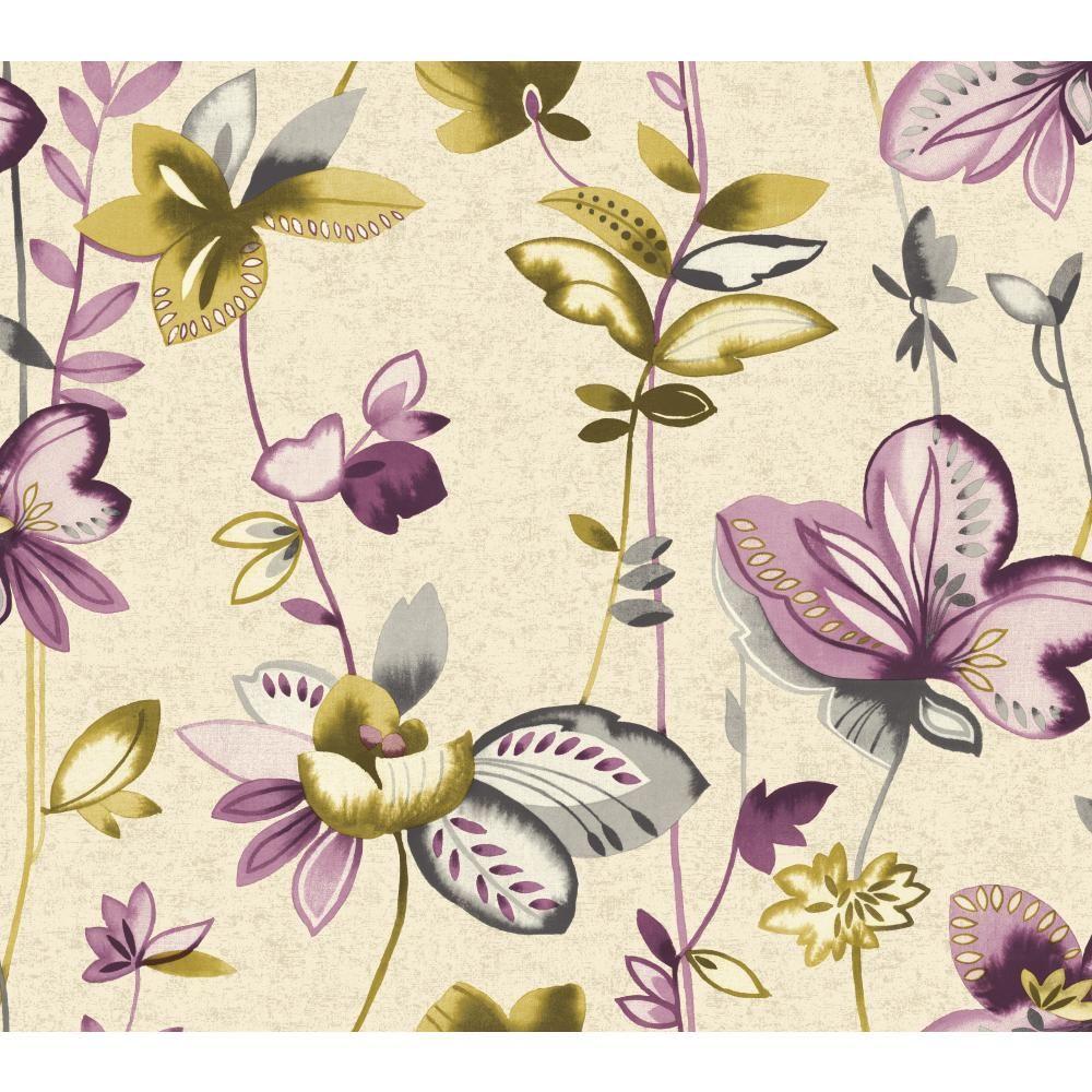 York Wallcoverings Watercolors Whimsical Garden Wallpaper-WT4540 - The ...