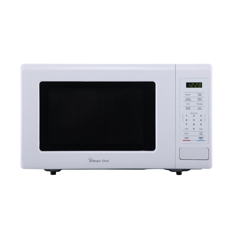 Magic Chef 0.9 cu. ft. Countertop Microwave in White-HMM990W - The Home ...