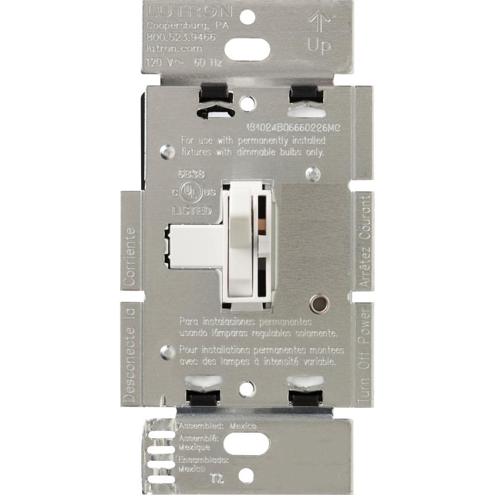 Lutron Toggler 600 Watt 3 Way Magnetic Low Voltage Dimmer White