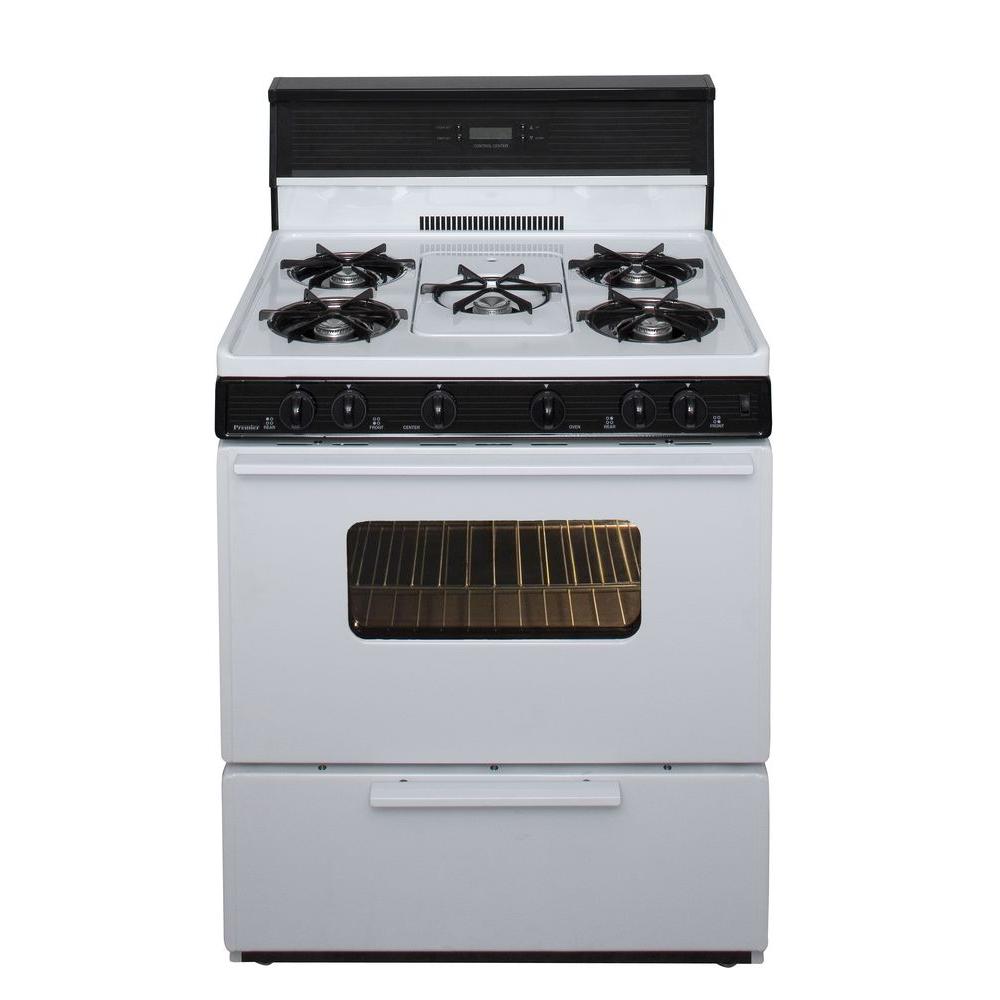 Premier 30 in. 3.91 cu. ft. Freestanding Gas Range with 5th Burner and