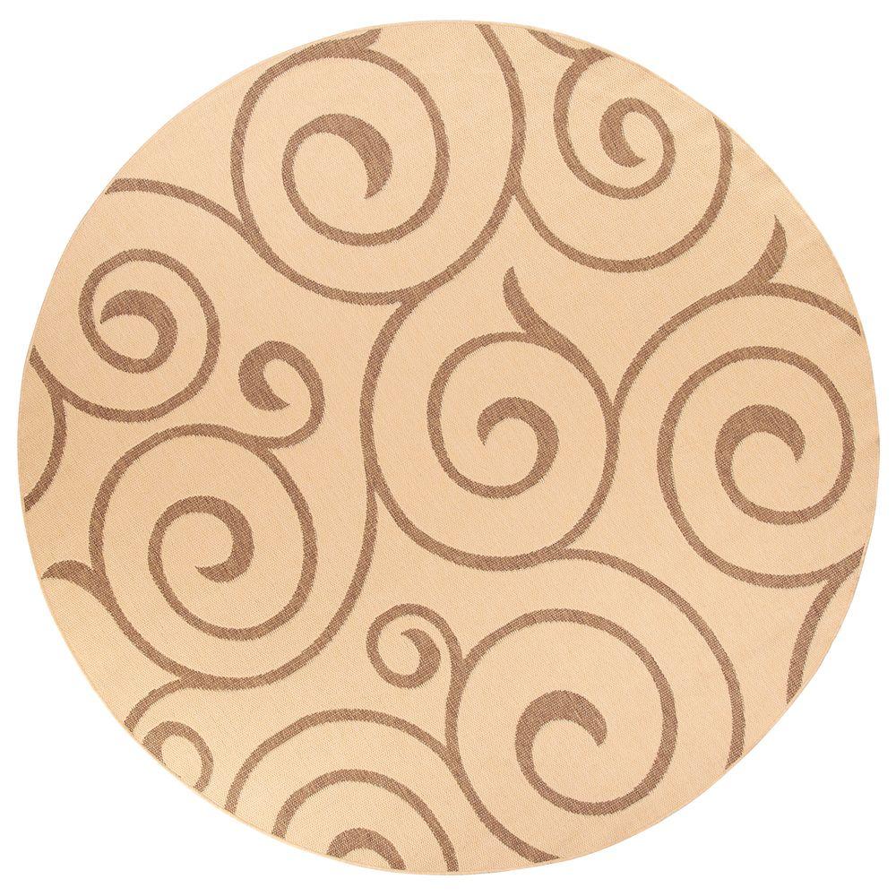 Home Decorators Collection Whirl Cocoa Natural 9 Ft Round Area Rug