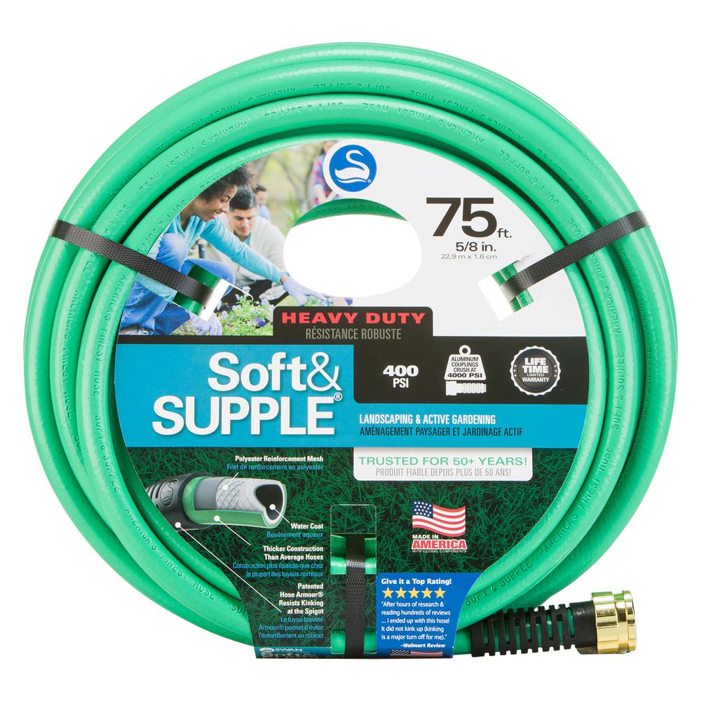 Swan 5/8 in. Dia x 75 ft. Soft and Supple Heavy Duty Water Hose