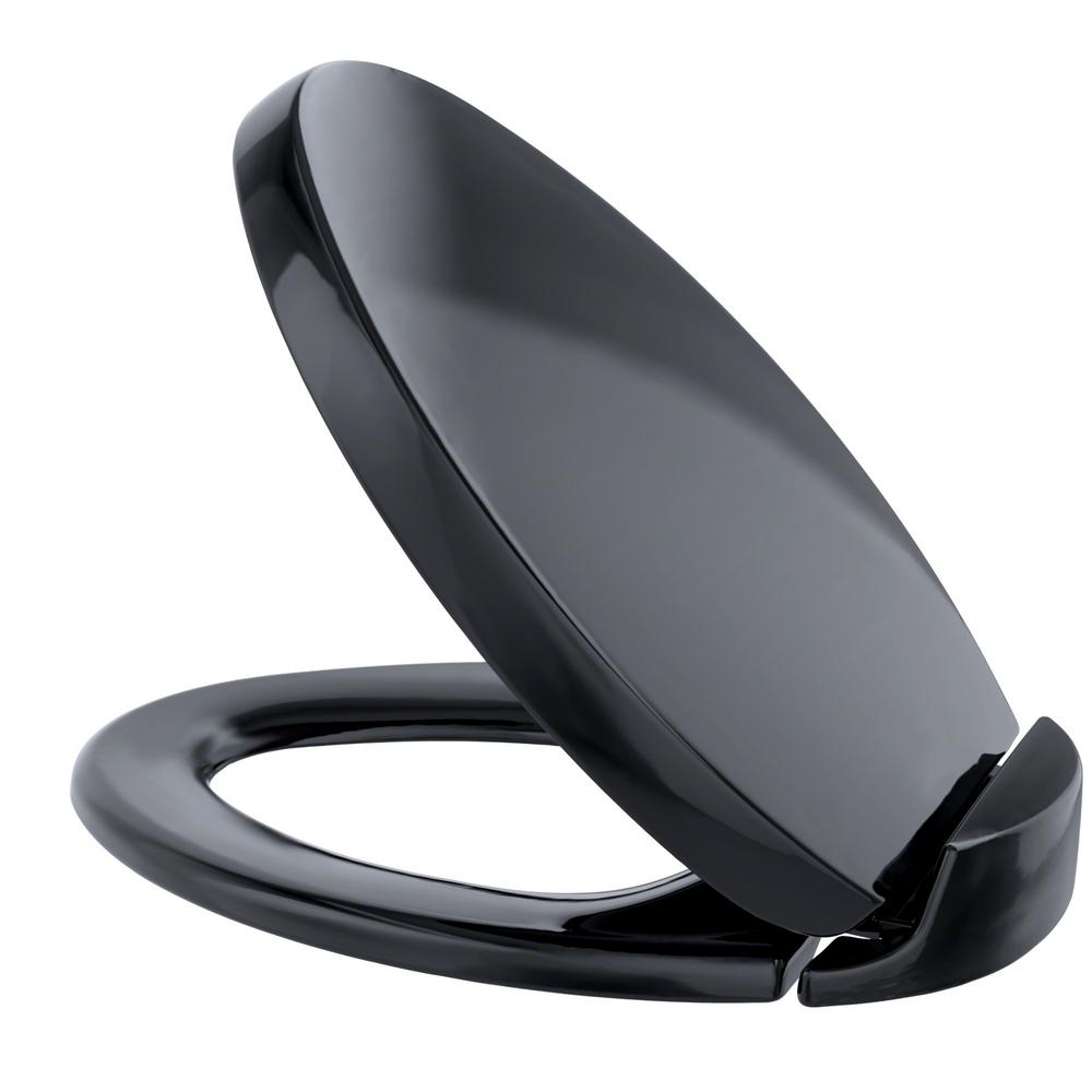 black oval toilet seat