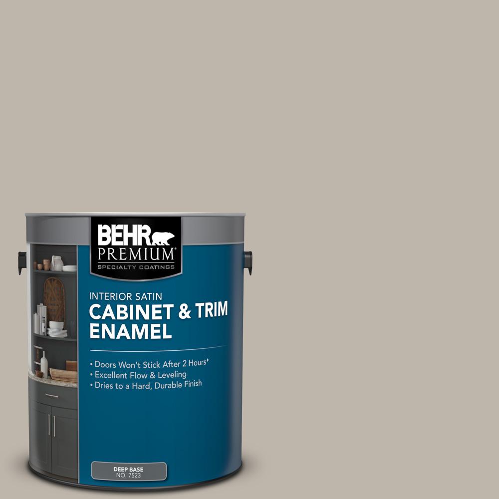 Behr Premium 1 Gal Hdc Ct 21 Grey Mist Satin Enamel Interior Cabinet