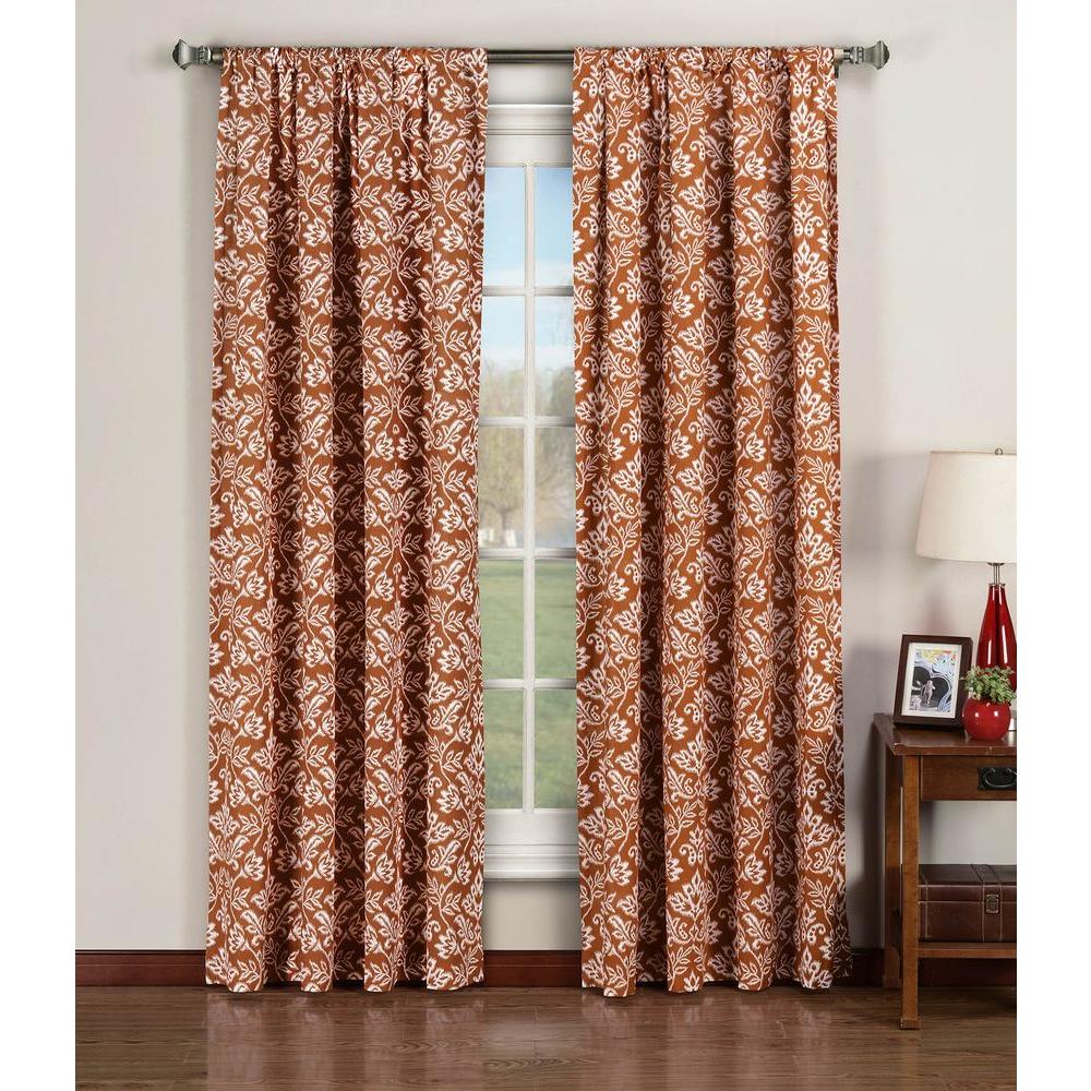 Rust Cotton Curtains Window Treatments The Home Depot
