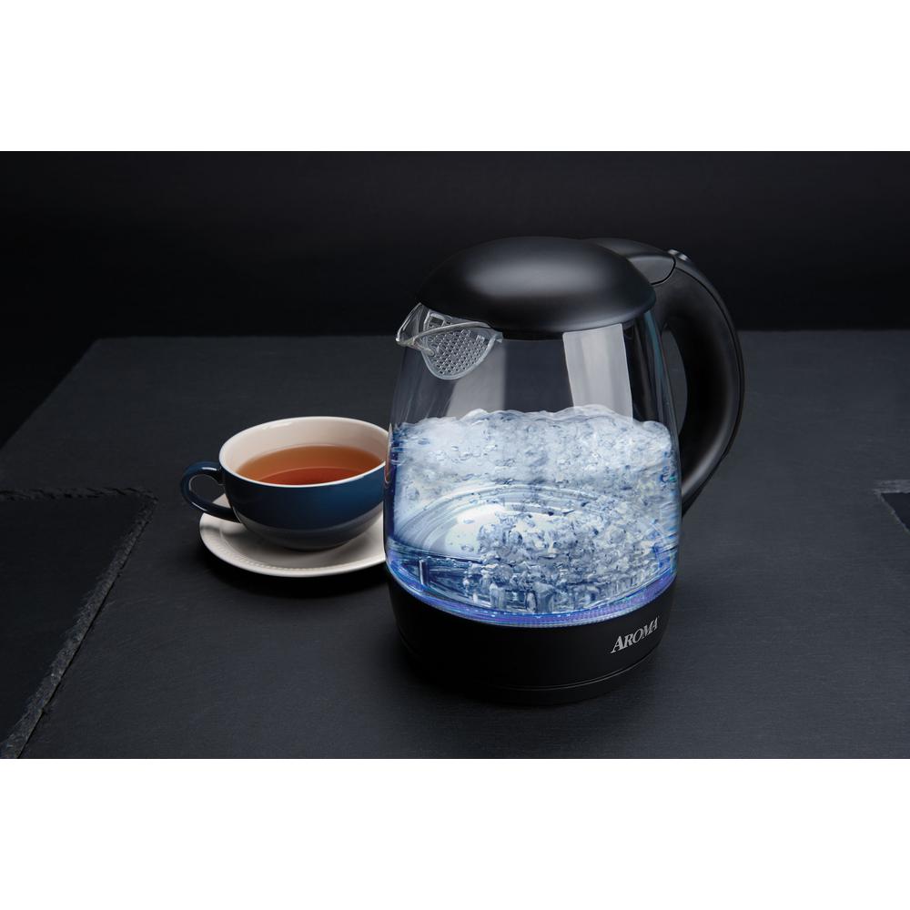 AROMA 5Cup Black Glass Corded Electric Kettle with Automatic ShutOffAWK151B The Home Depot