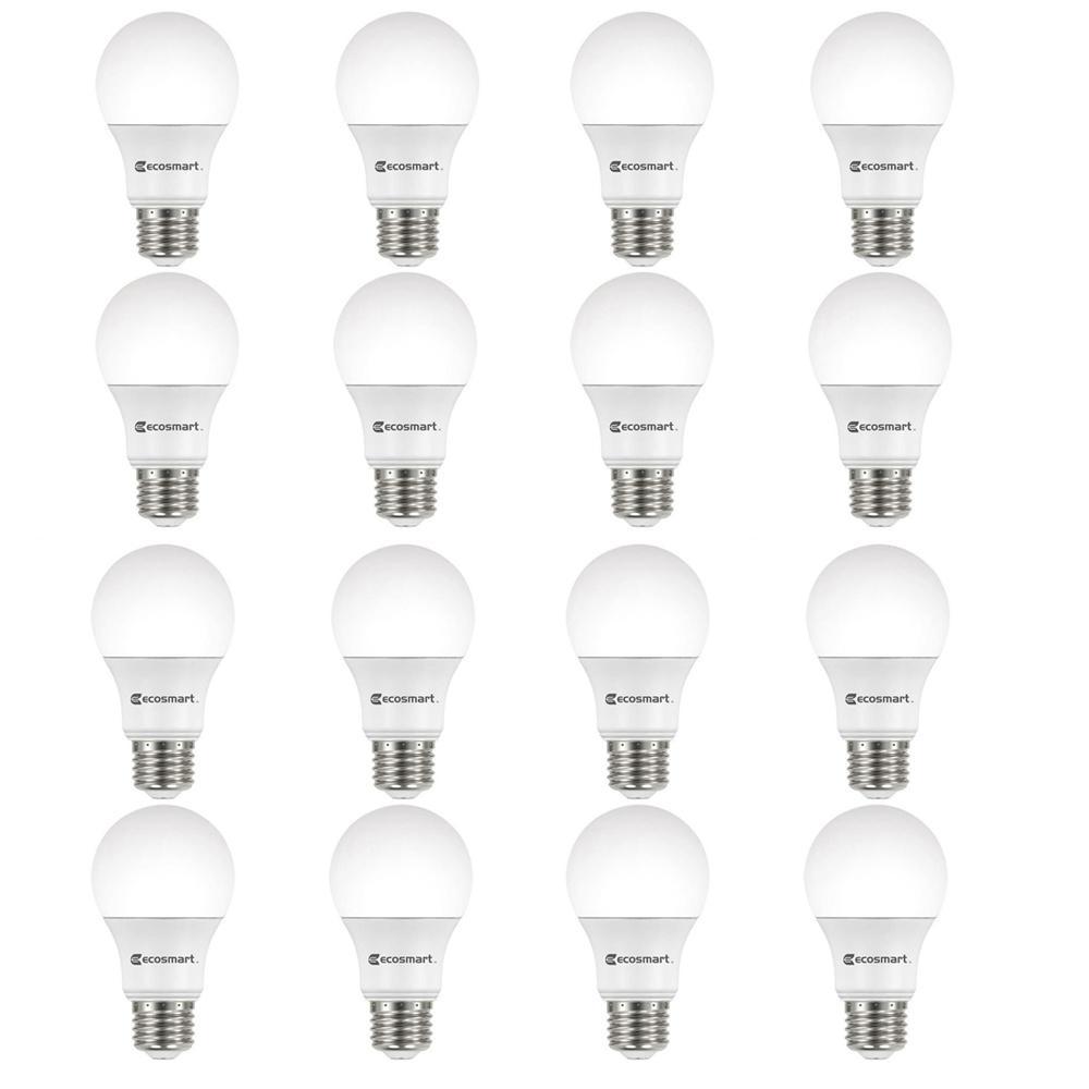 60-Watt Equivalent A19 Non-Dimmable CEC LED Light Bulb Daylight (16-Pack) - A8A19A60WT2064 - Cooking EcoSmart A19 LED light bulbs with standard medium  sku A8A19A60WT2064