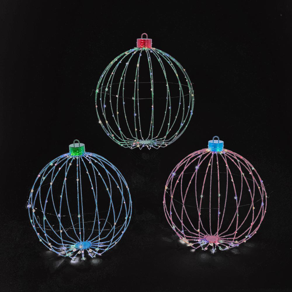 Gerson 29.9 in. H Assorted Metal Wire Collapsible Ornaments with Remote