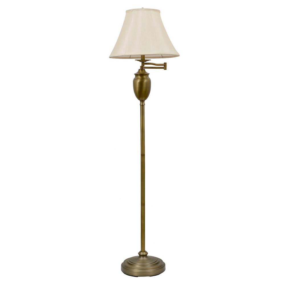 Decor Therapy Wellington 59 In Antique Brass Floor Lamp With Faux Silk Shade Pl1598 The Home Depot - Brass Swing Arm Floor Lamp Living Room Decor Therapy Wellington 59 In Antique Brass Floor Lamp With Faux Silk Shade Pl1598 The Home Depot - Brass Swing Arm Floor Lamp Living Room