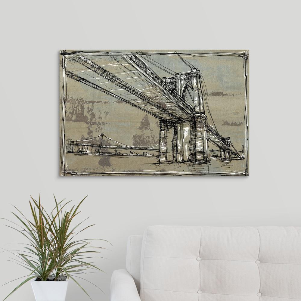 Greatbigcanvas Kinetic City Sketch I By Ethan Harper Canvas Wall Art 2392422 24 24x16 The Home Depot