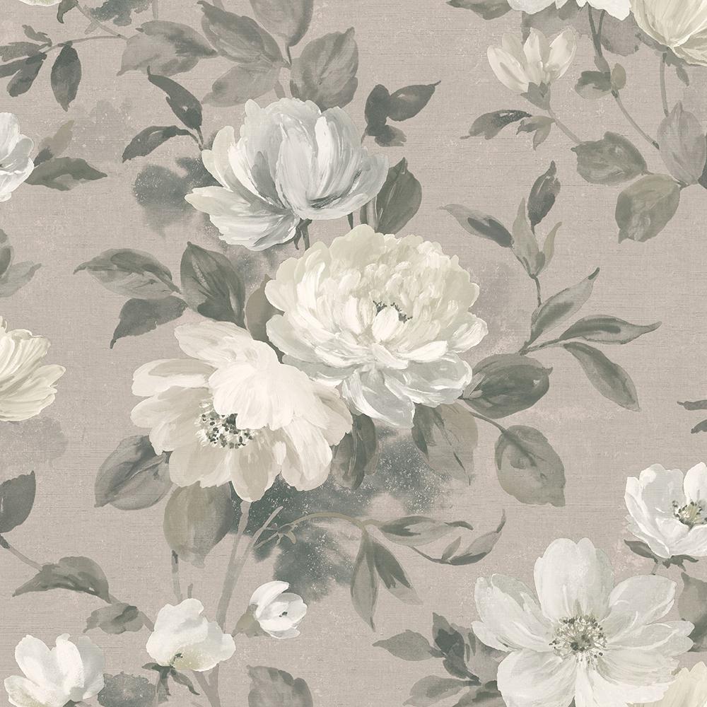 grey floral wallpaper b&q