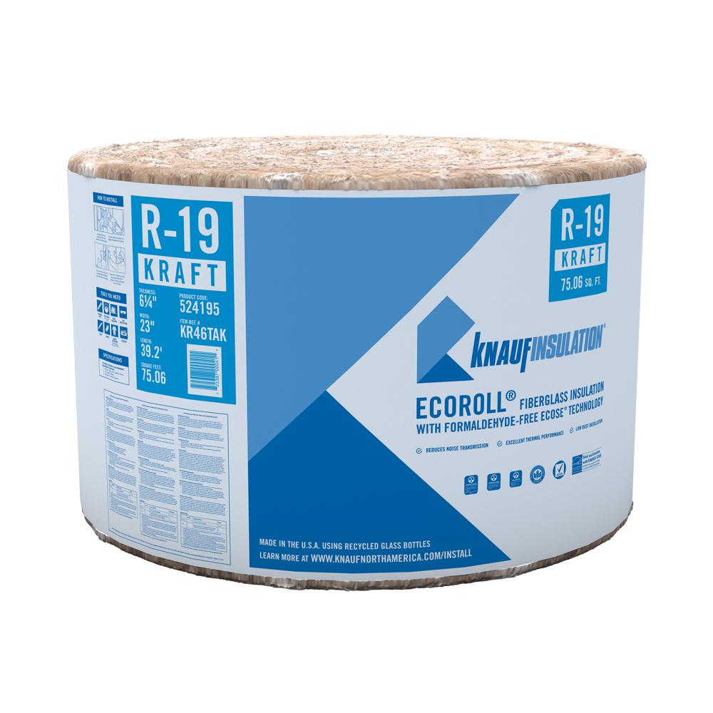 Knauf Insulation R19 EcoRoll Kraft Faced Fiberglass Insulation Roll 6