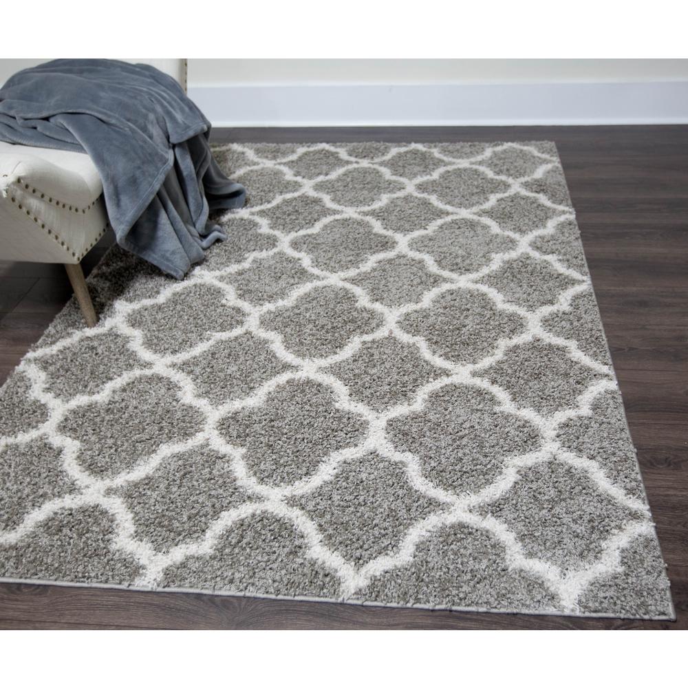 grey and white rug