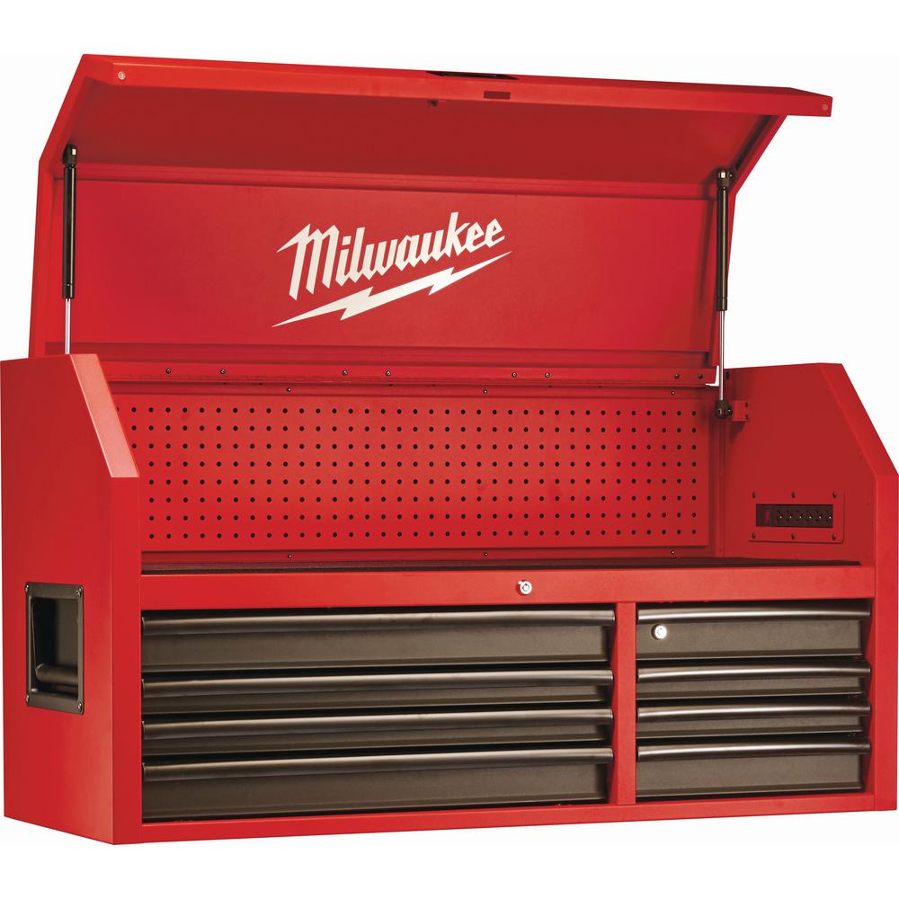 Milwaukee 46 in. 8-Drawer Steel Storage Top Chest in Red and Black-48