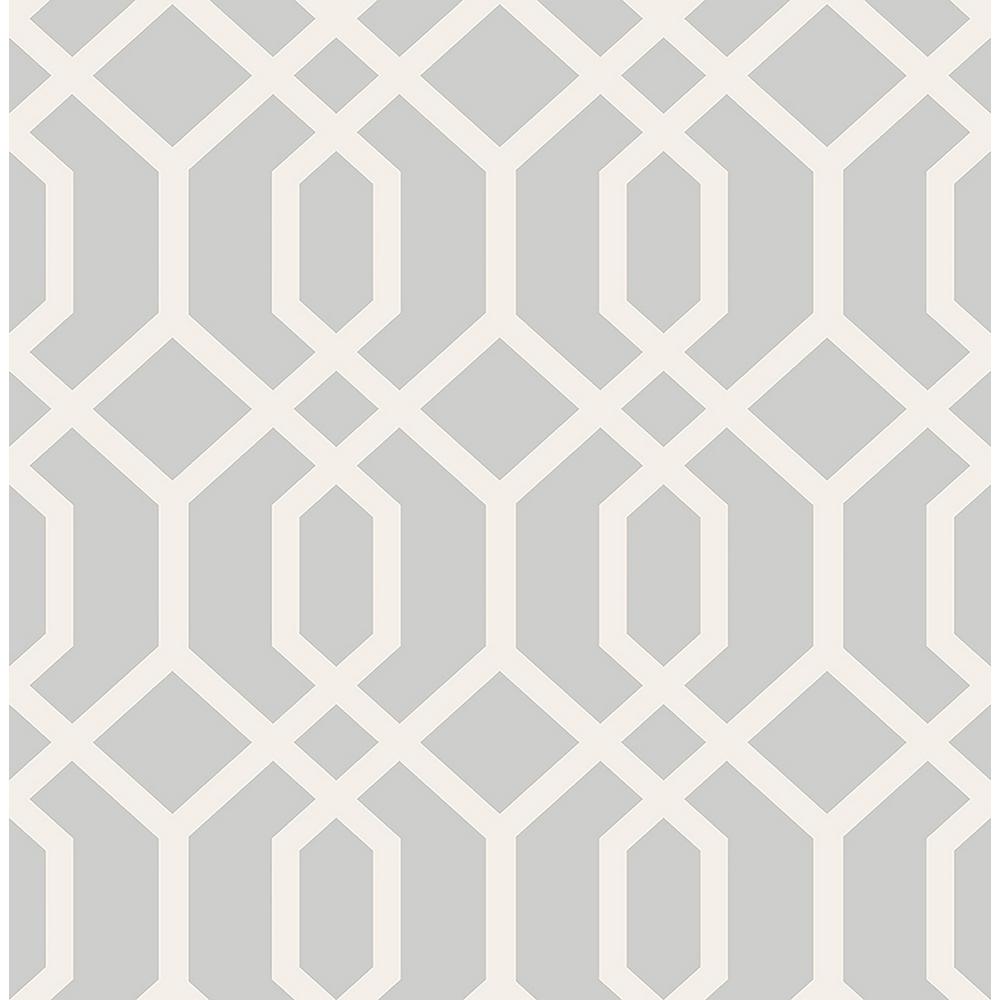 Brewster Trellis Grey Montauk Paper Strippable Roll Wallpaper Covers 56 4 Sq Ft Fd The Home Depot